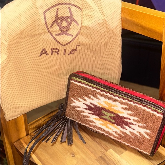 Ariat Handbags - Ariat Multicolor Wallet with Fringe and Dust Bag